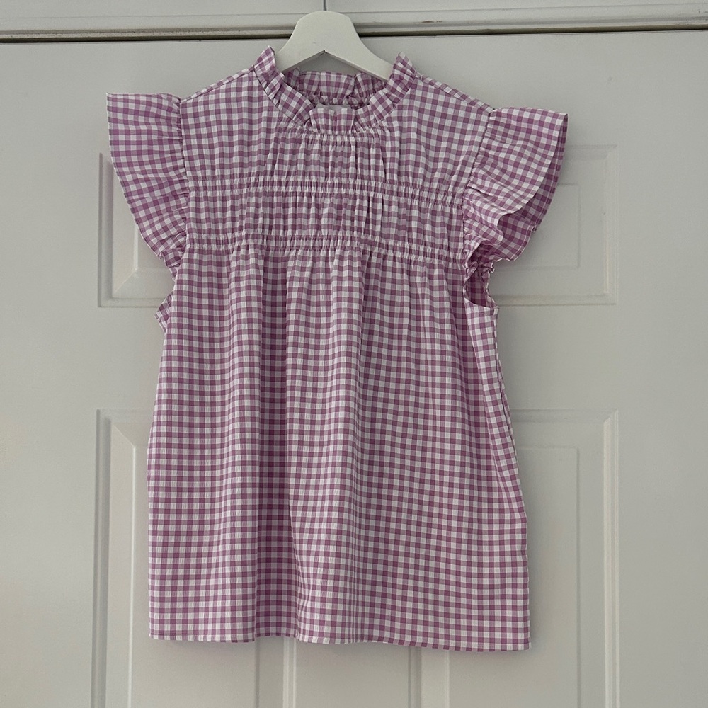 THML Lavender Checkered Blouse